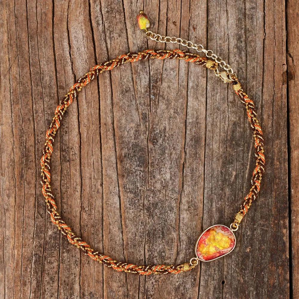 Collana in Diaspro Arancione "Serenità del Sole di Fuoco"