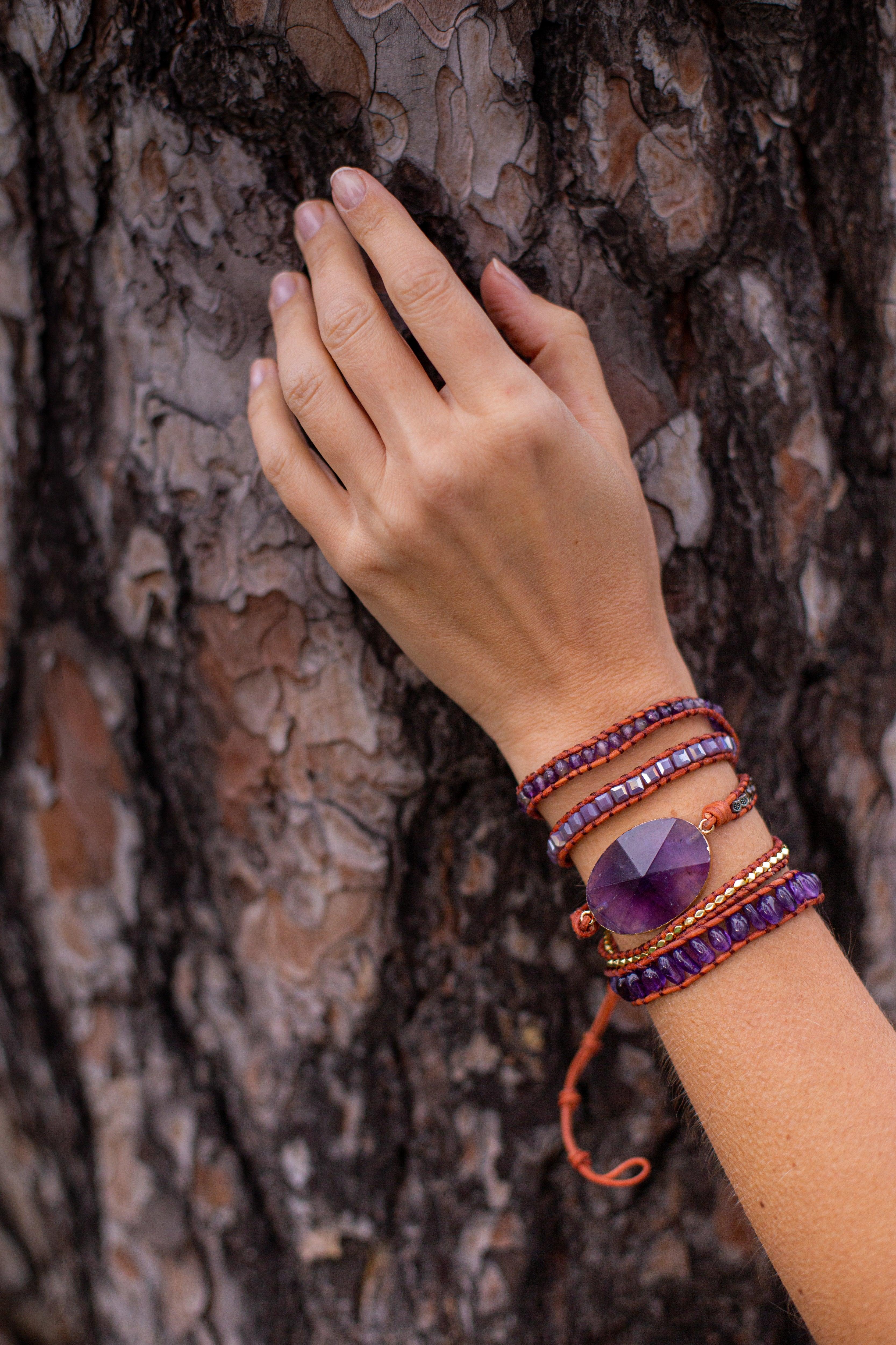 Braccialetto "Sovranità Viola" in Ametista Imperiale