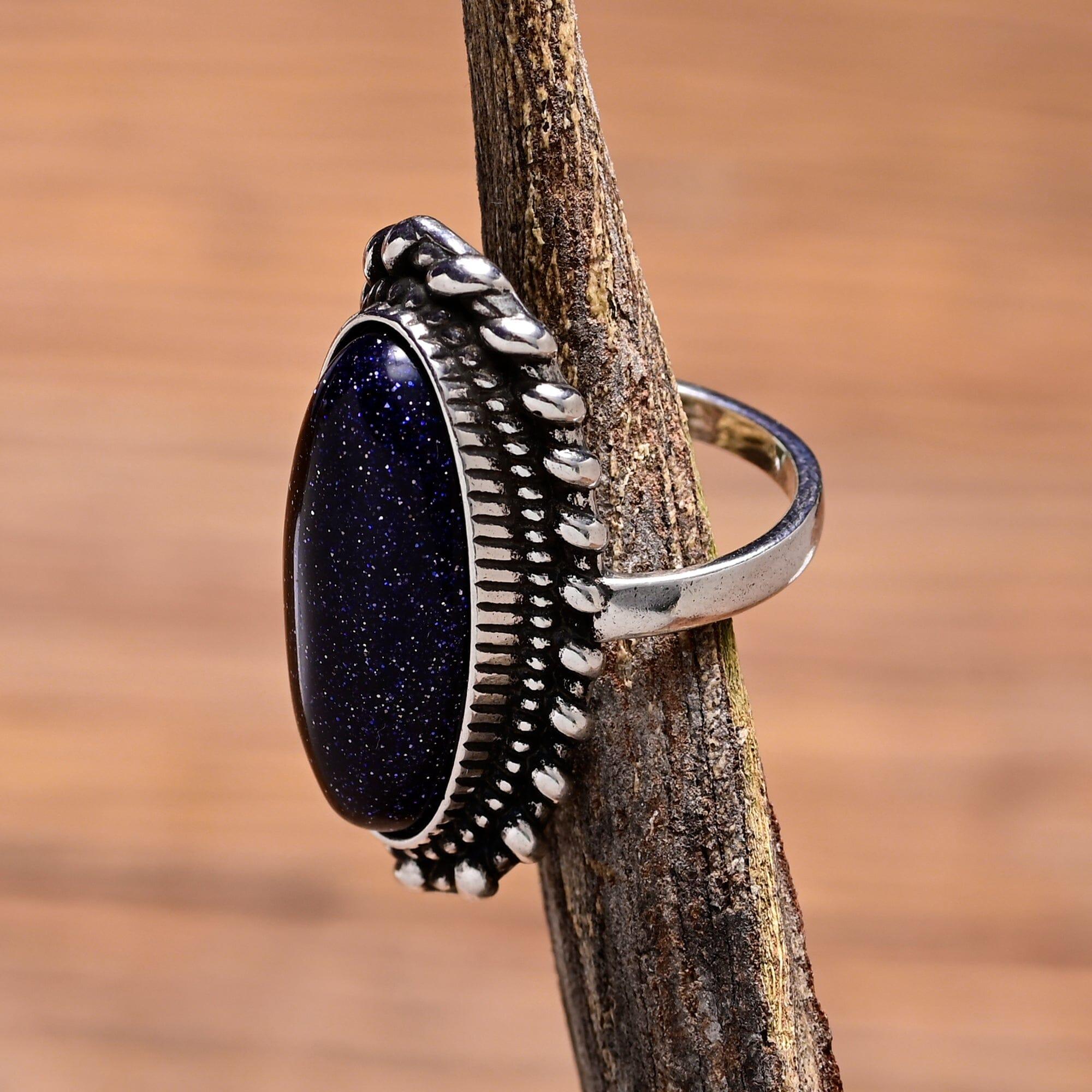 Anello "Fortuna" con Cielo Stellato di Arenaria Blu