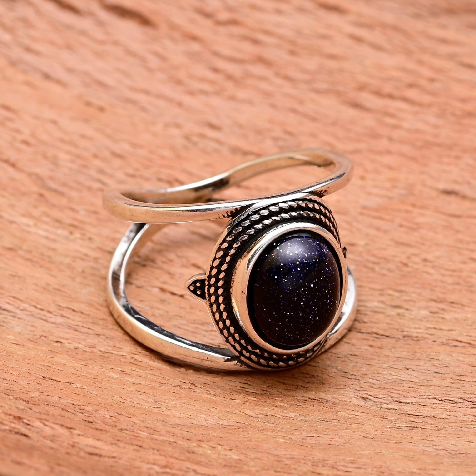 Anello "Gatani" Cosmico con Arenaria Blu