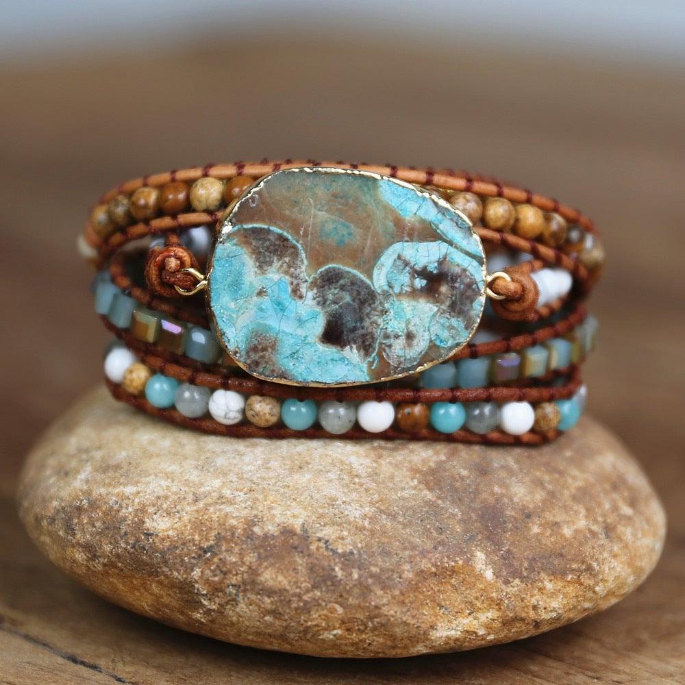 Braccialetto "Onde di Terra" a 5 Strati in Diaspro