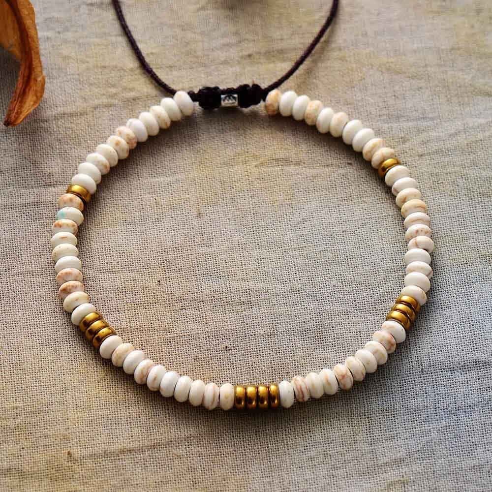 Bracciale con Turchese e Howlite “Equilibrio Sereno”