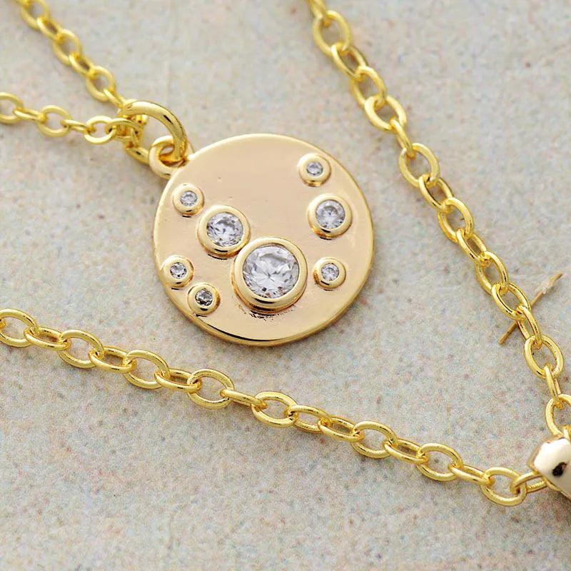 Collana a Strati con Doppio Ciondolo “Cosmo Luminoso”