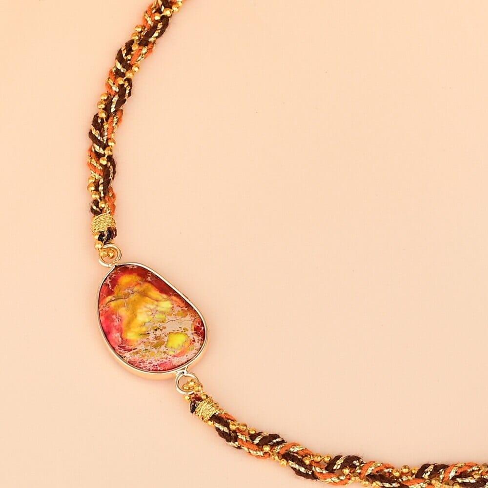 Collana in Diaspro Arancione "Serenità del Sole di Fuoco"