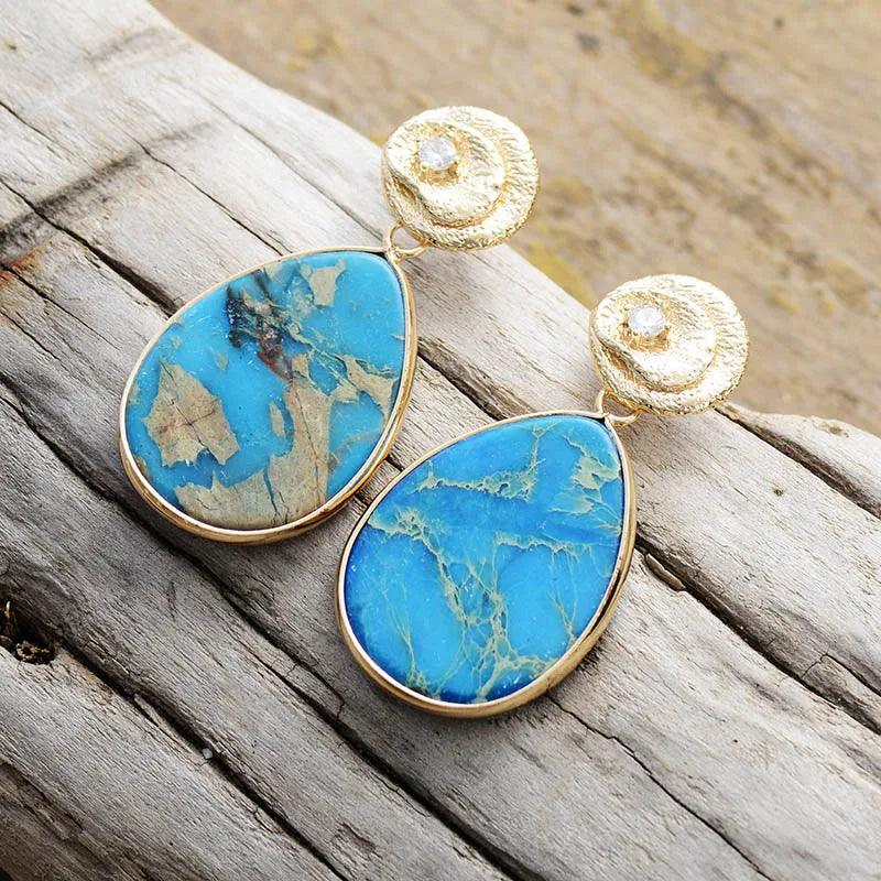 Orecchini in Diaspro Blu “Flusso Sereno”