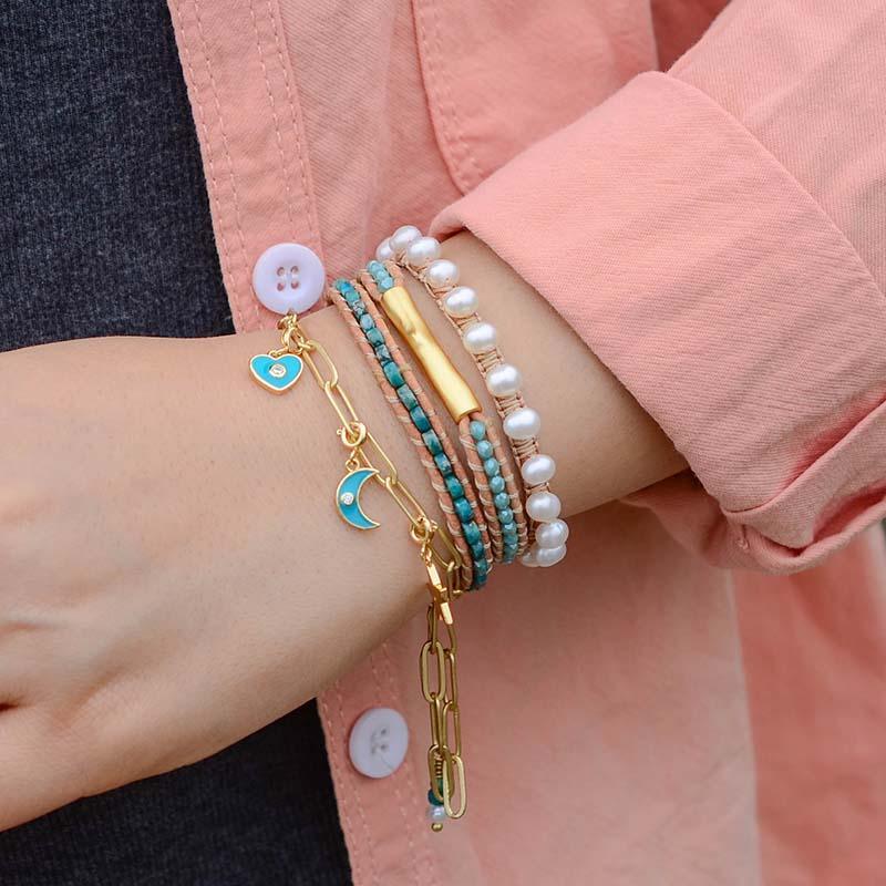 Bracciale in Pietra d'Agata con Ciondoli