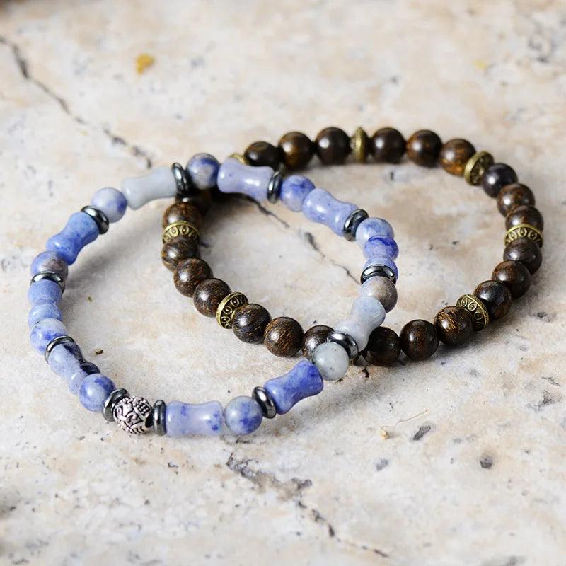 Bracciale in Bronzite e Avventurina Blu “Cammino del Guerriero”