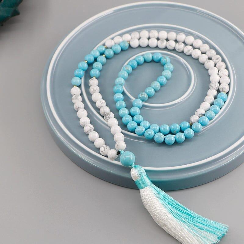 Collana Mala di Howlite e Turchese "Aspirazioni di Serenità"