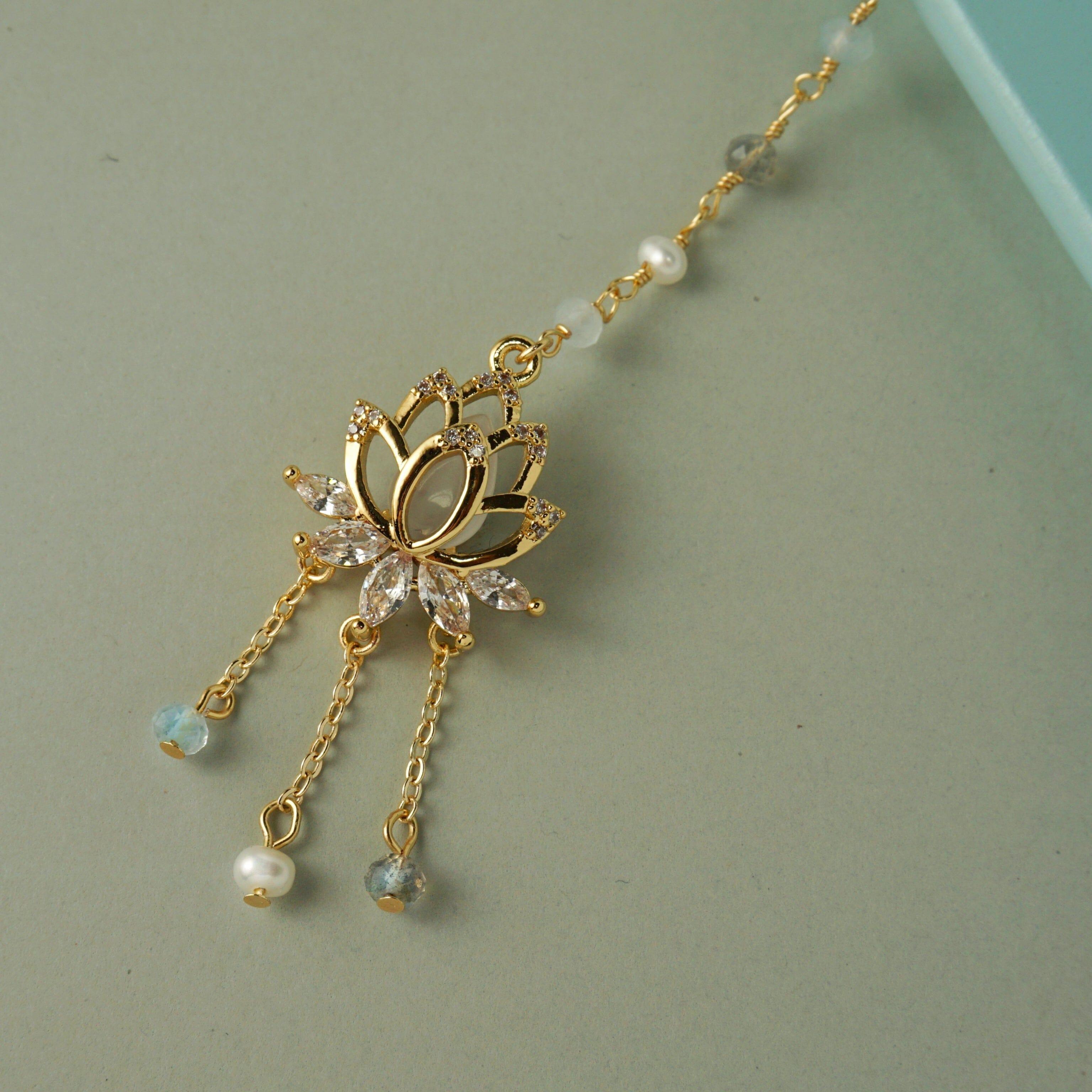 Collana "Fior di Loto Splendente" in Acquamarina e Labradorite