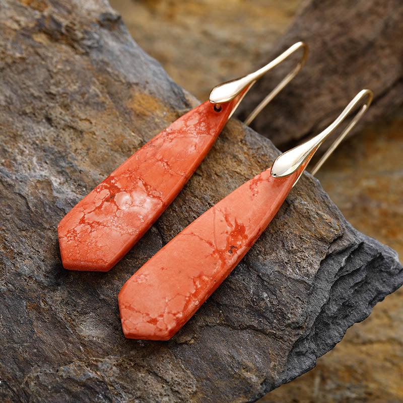 Orecchini di diaspro naturale “Orizzonte Luminoso”