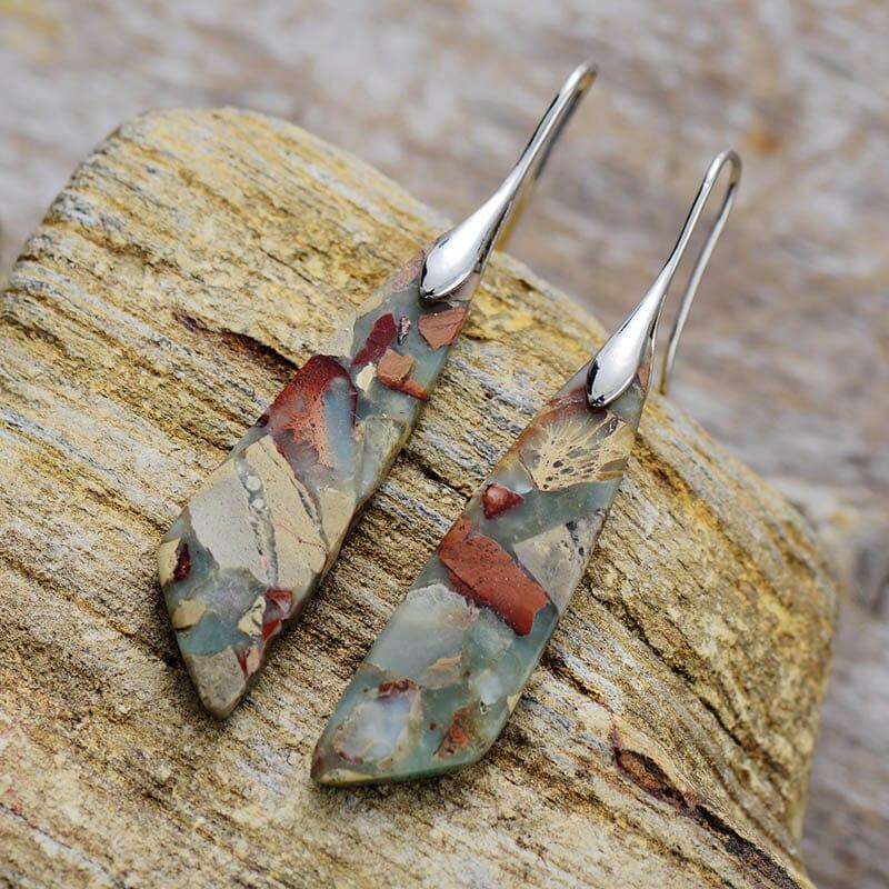 Orecchini "Oscillazioni Raffinate" in Pietra Naturale Geometrica