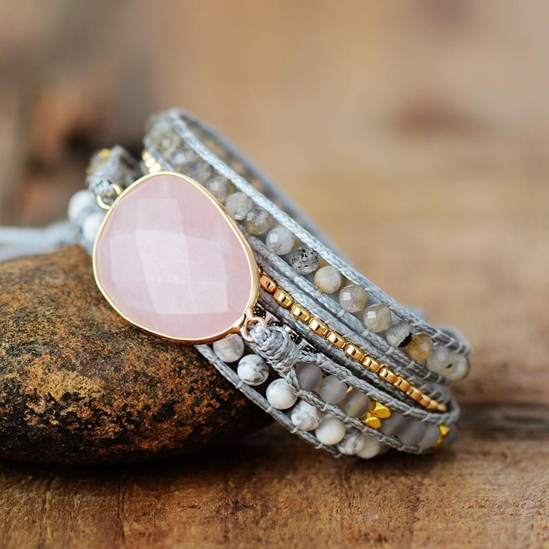 Bracciale "Affetto Prezioso" in Quarzo Rosa