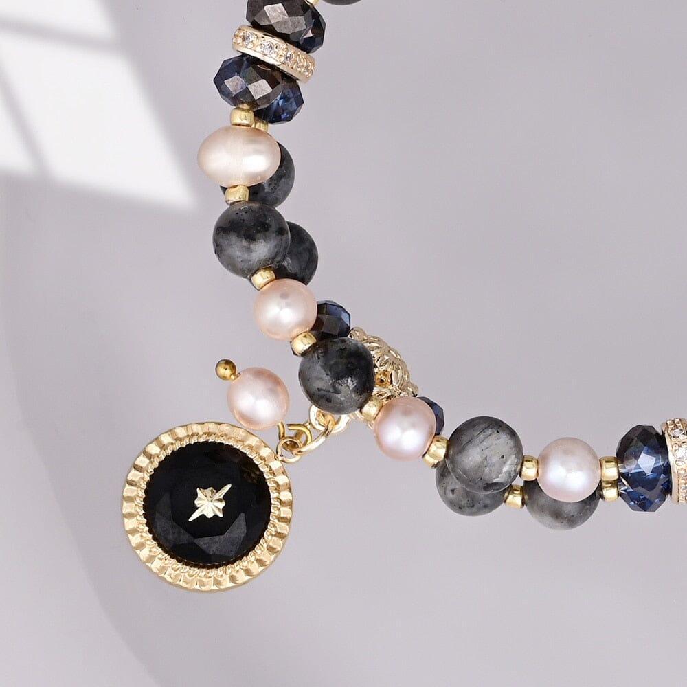 Bracciale in Labradorite e Agata "Luminosità Pacifica"