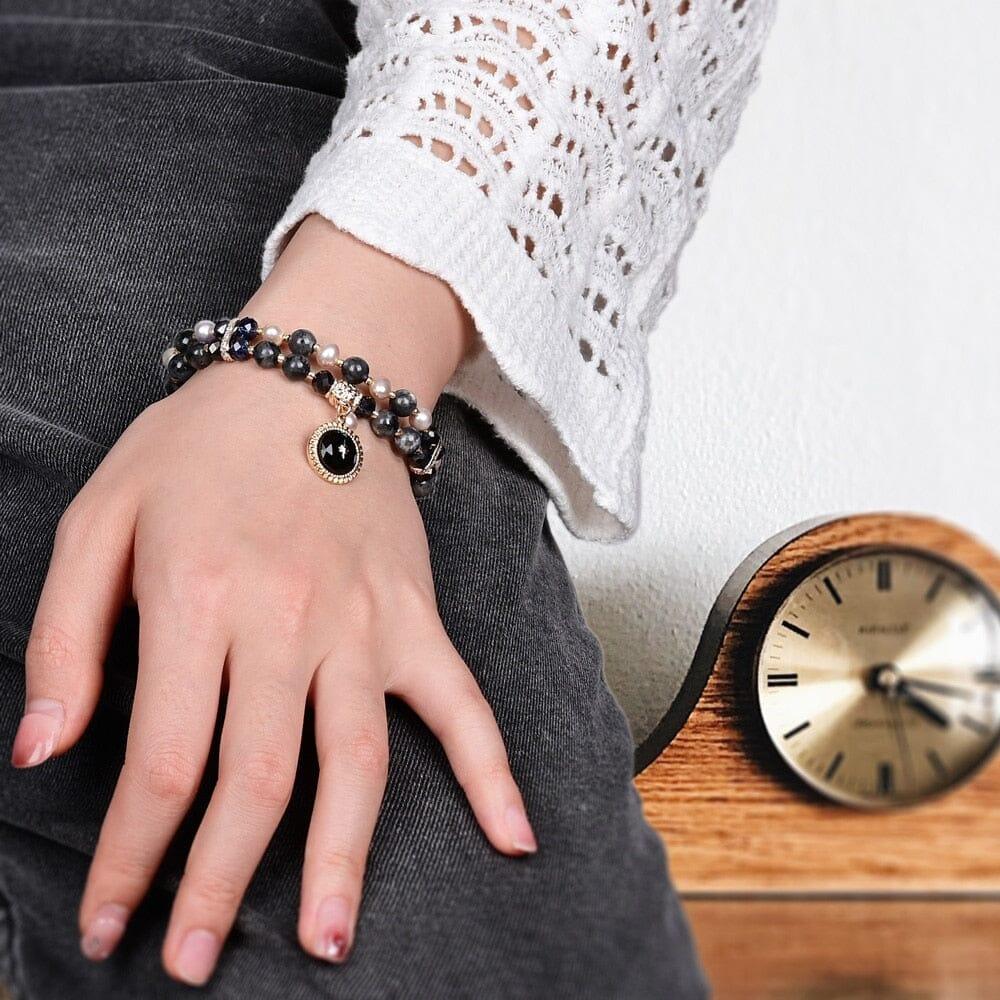 Bracciale in Labradorite e Agata "Luminosità Pacifica"