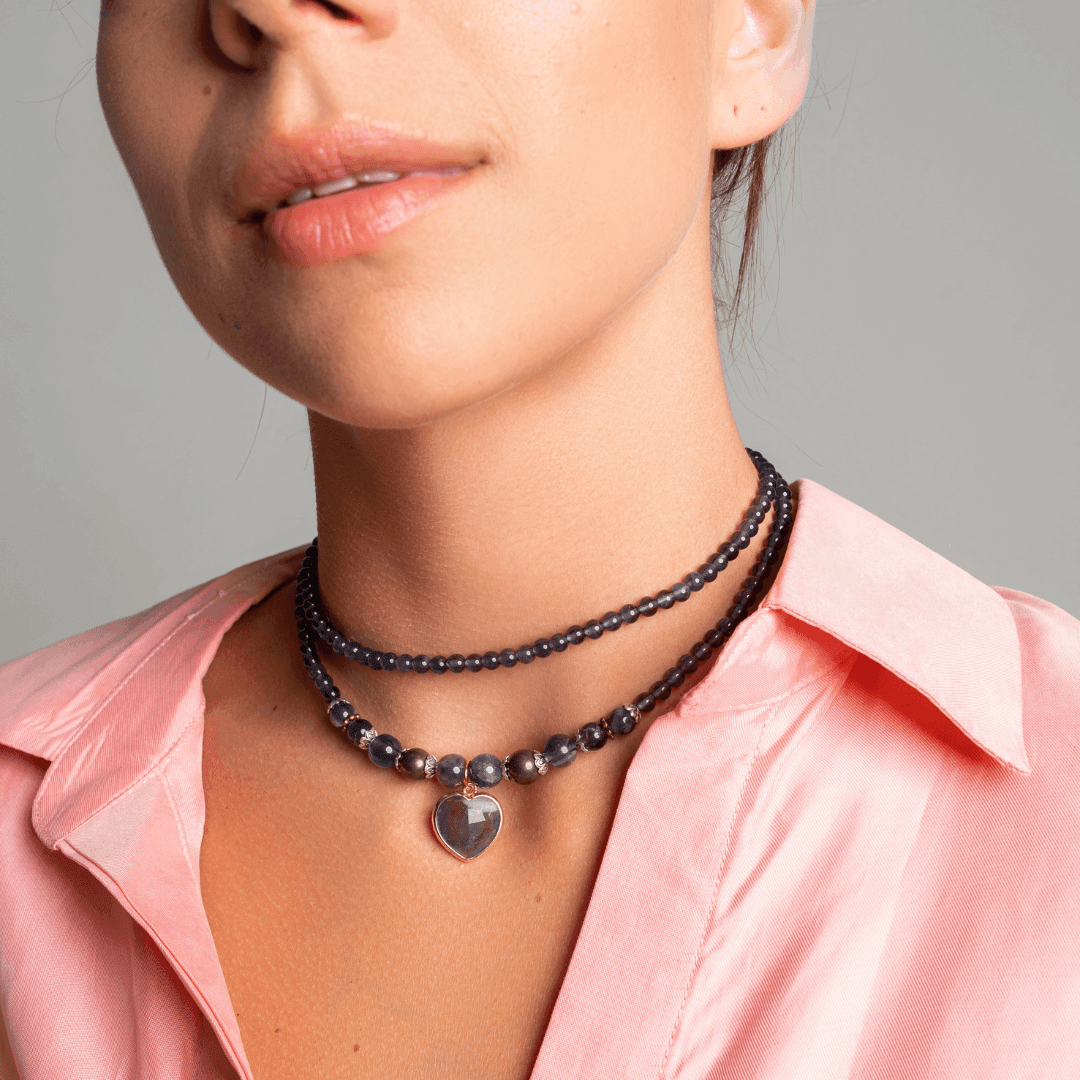 Mala "Cuore di Ametista" Trasformabile in Collana o Bracciale