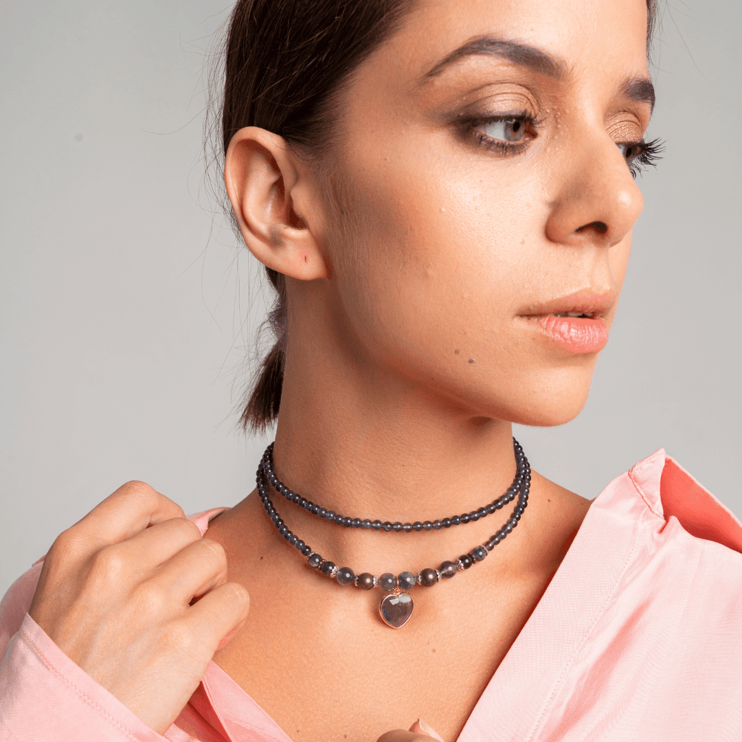 Mala "Cuore di Ametista" Trasformabile in Collana o Bracciale