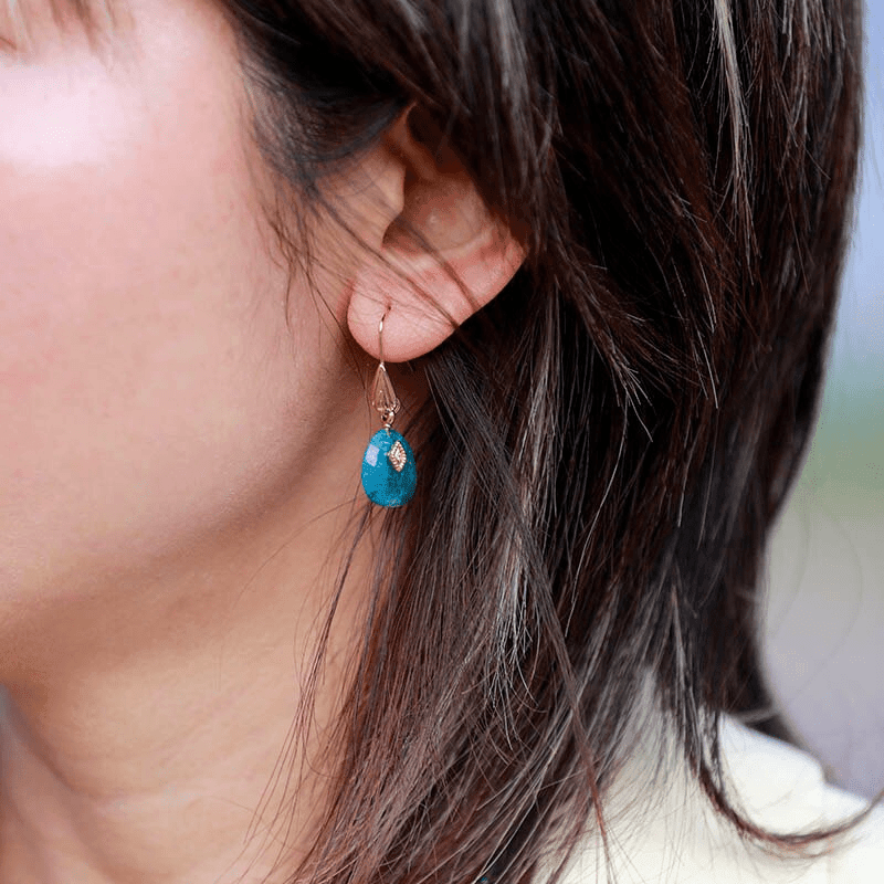 Orecchini "Custodi Gentili" in Apatite e Quarzo Rosa