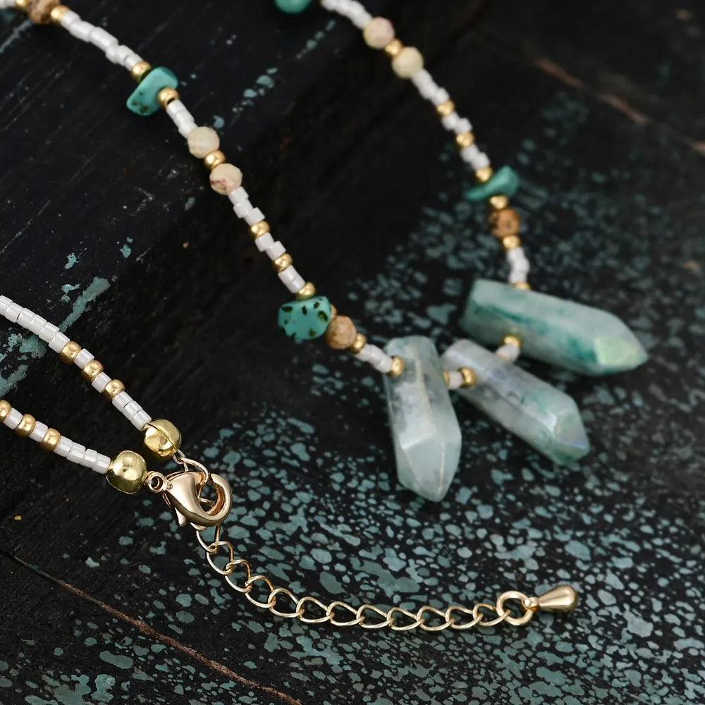 Collana in Diaspro e Turchese “Paradiso Sereno”