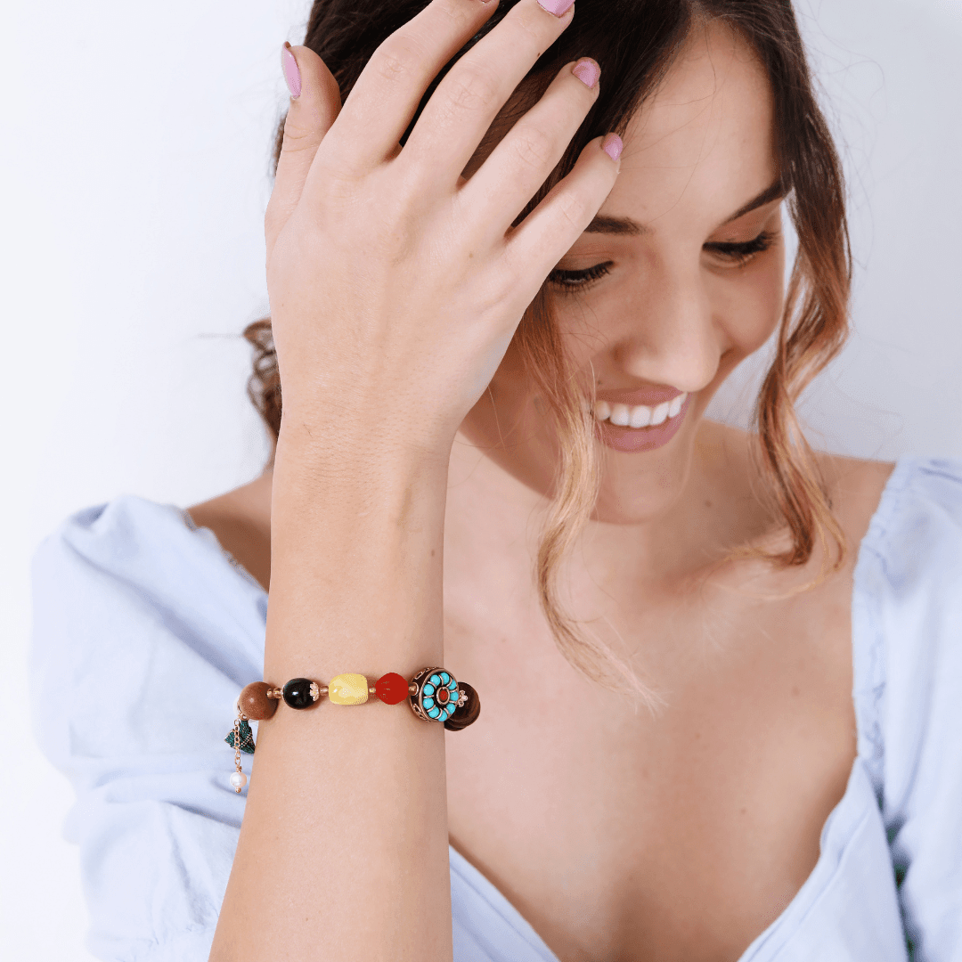 Bracciale "Equilibrio Perfetto" in Agata, Giada e Diaspro