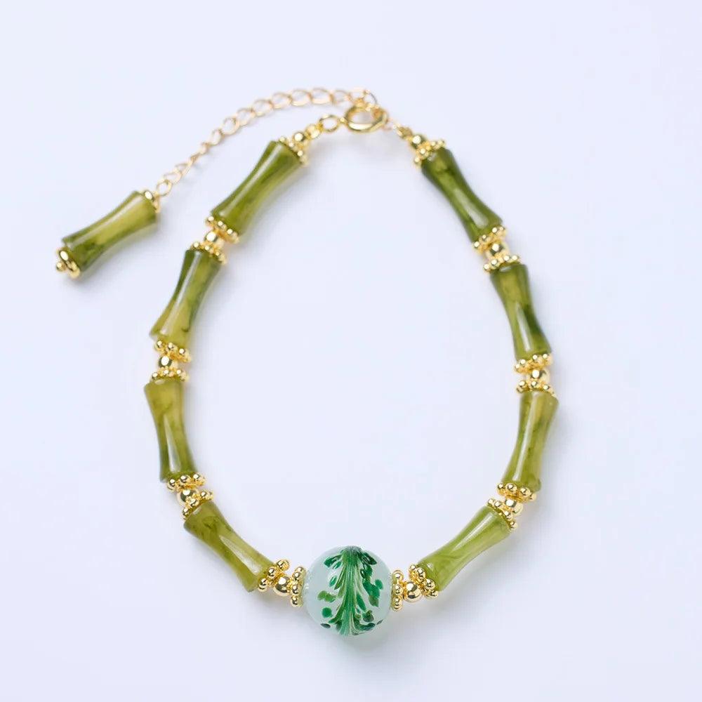 Bracciale Naturale "Bambù Dorato"