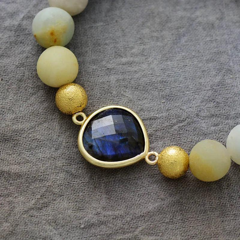 Bracciale in Amazzonite e Labradorite "Sinfonia Azzurra"