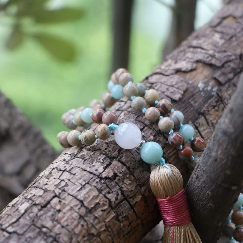 Collana "Armonia Interiore" in Amazzonite e Diaspro