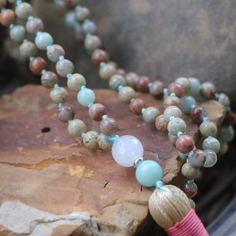 Collana "Armonia Interiore" in Amazzonite e Diaspro