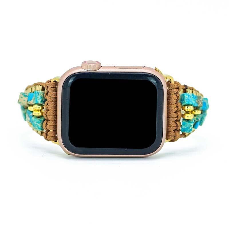 Cinturino per Apple Watch "Serenità Incantata" in Ematite e Pietra Imperiale