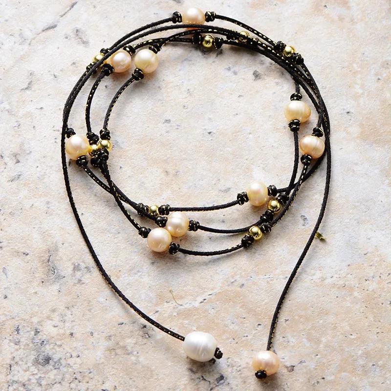 Collana a Girocollo di Perle “Eleganza Notturna”