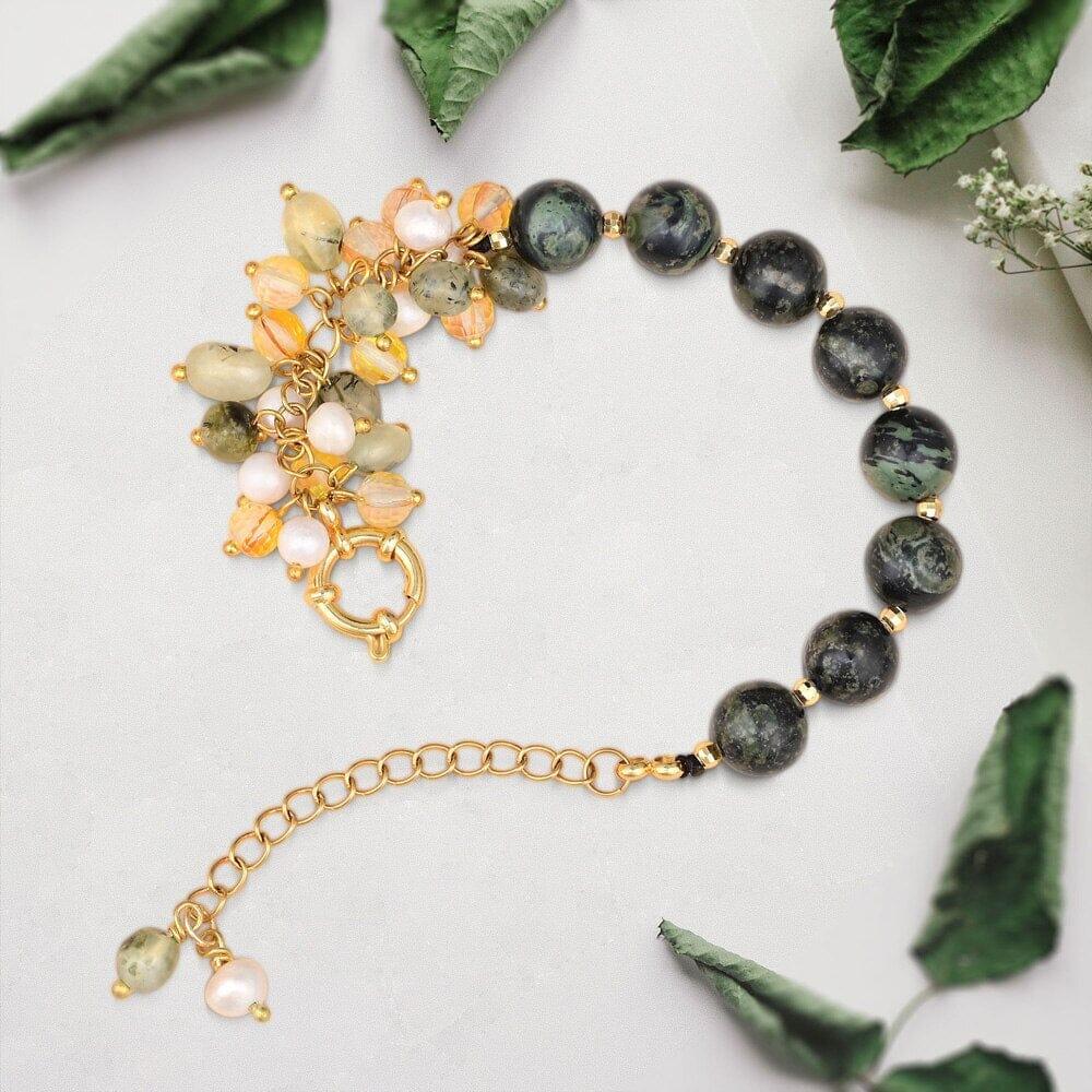 Bracciale "Scudo di Luce" in Ematite Dorata