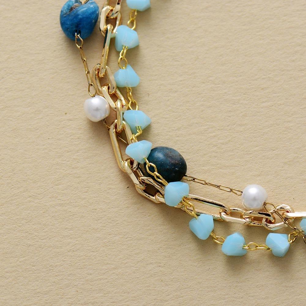 Bracciale in Oro con Apatite e Agata “Equilibrio Aureo”