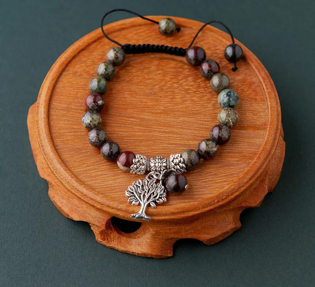 Bracciale Albero della Vita in Diaspro Sangue di Drago