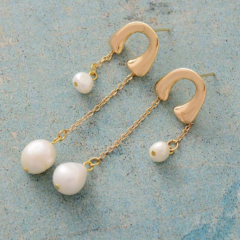 Orecchini “Sogni Dorati” in Perle e Apatite