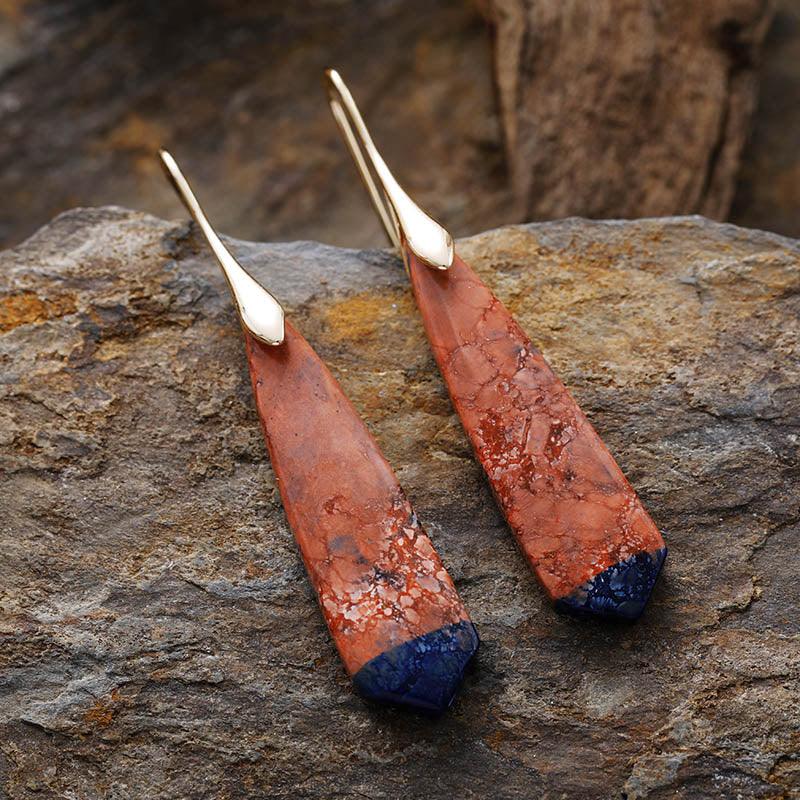 Orecchini di diaspro naturale “Orizzonte Luminoso”