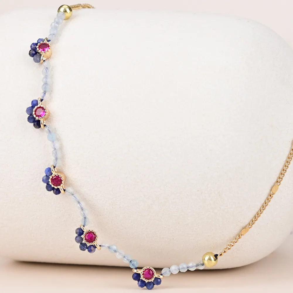 Collana di Opale e Sodalite “Fiore Celeste”