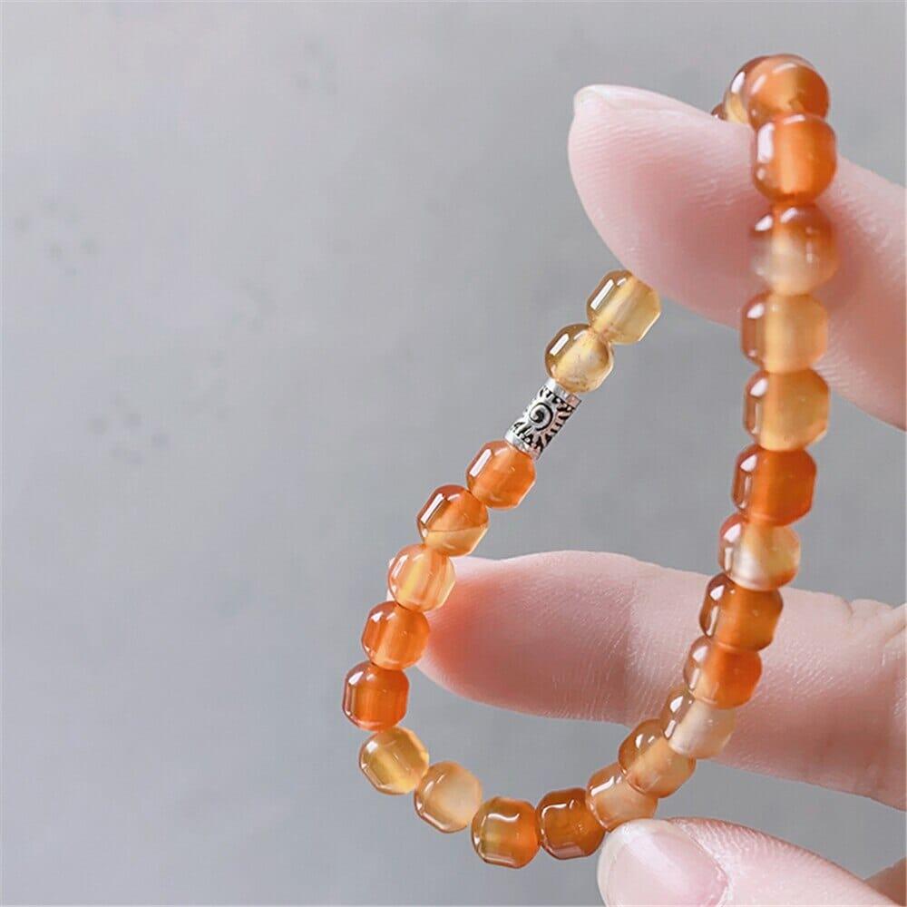 Bracciale "Fiamma dell'Eleganza" in Agata Rossa