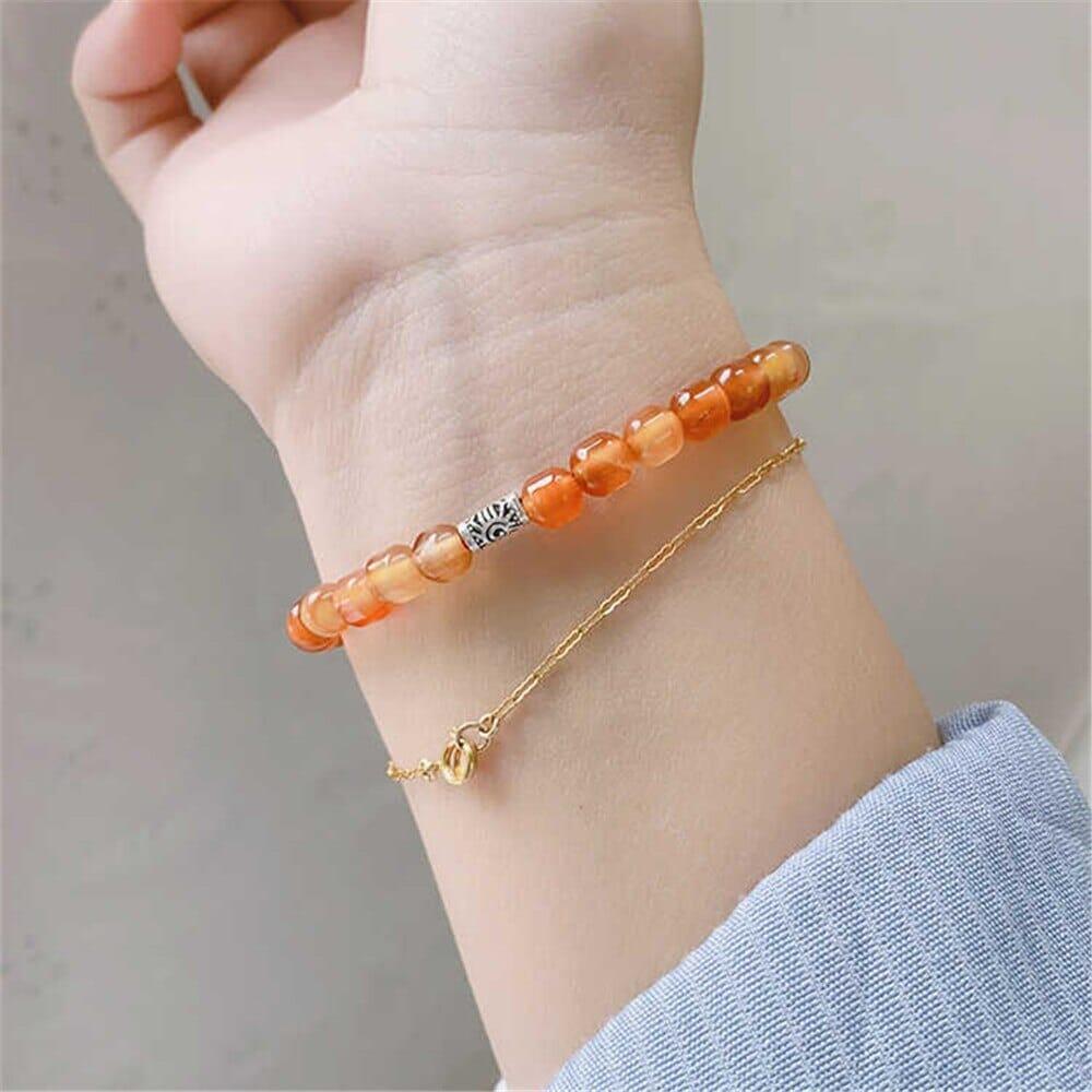 Bracciale "Fiamma dell'Eleganza" in Agata Rossa