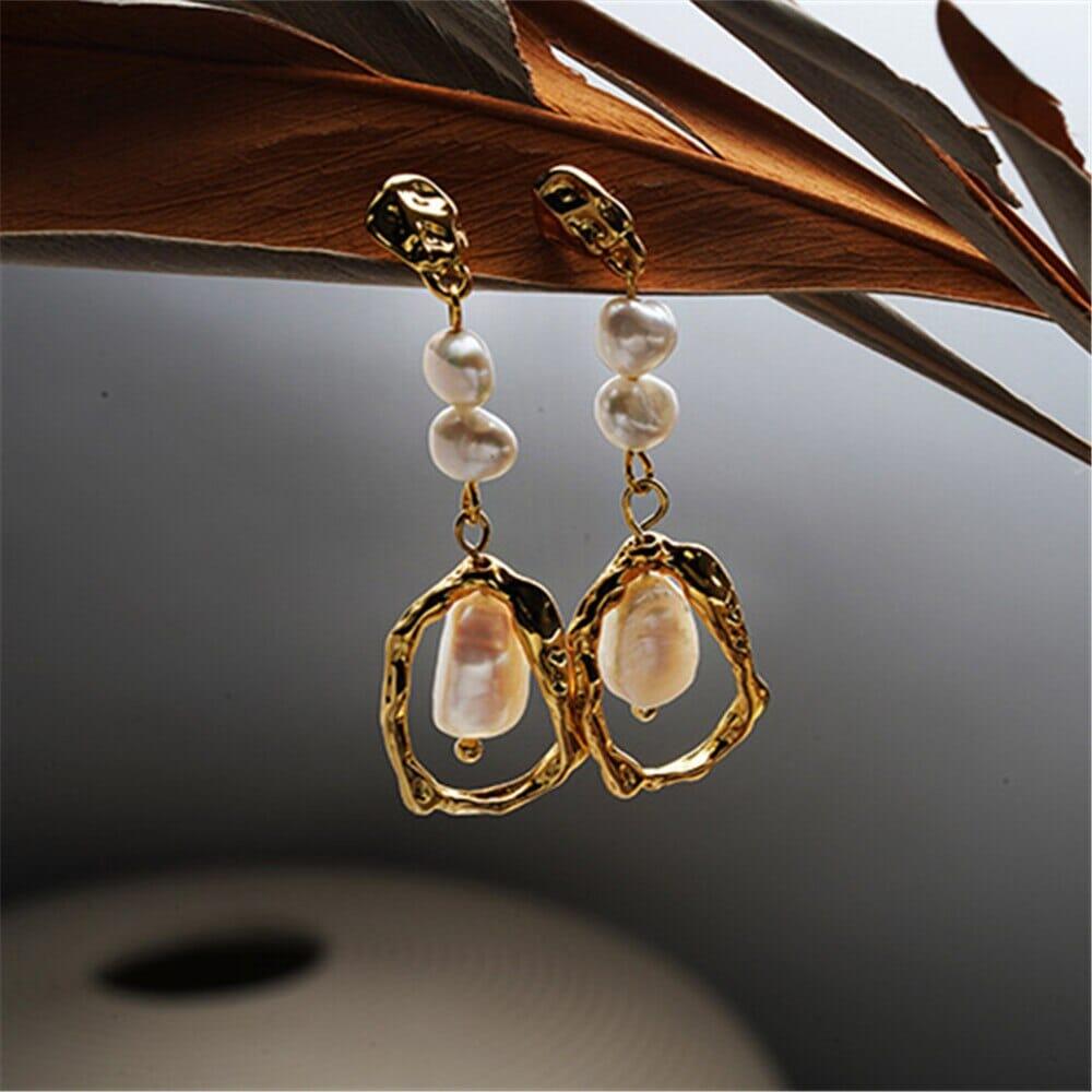 Orecchini "Brillanti Riflessioni" con Perle Eleganti