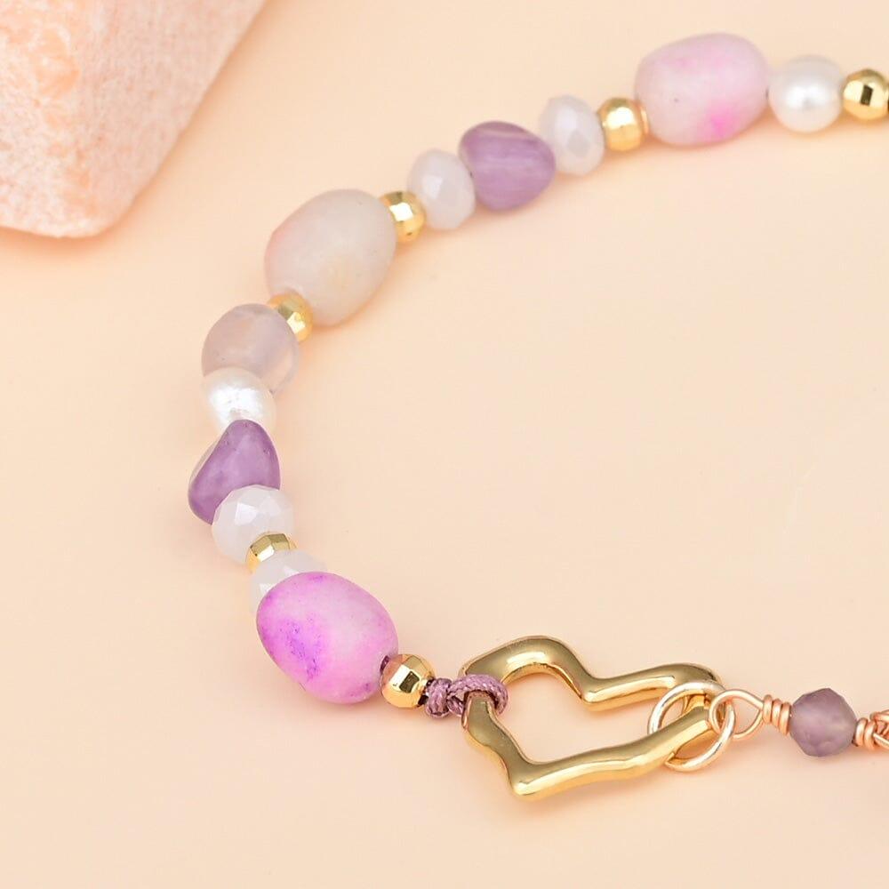 Bracciale “Incanto di Eleganza” in Ametista e Opale Rosa
