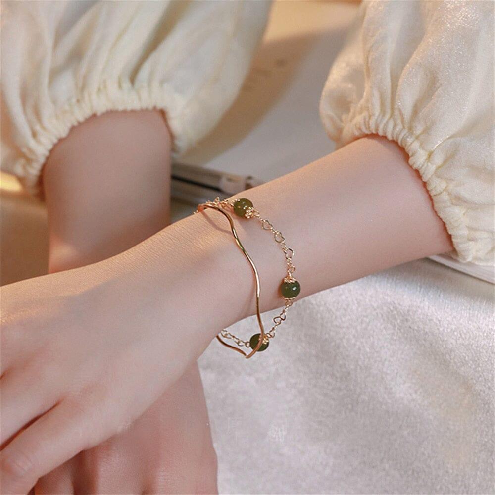 Bracciale "Benedizioni Preziose" in Giada Verde