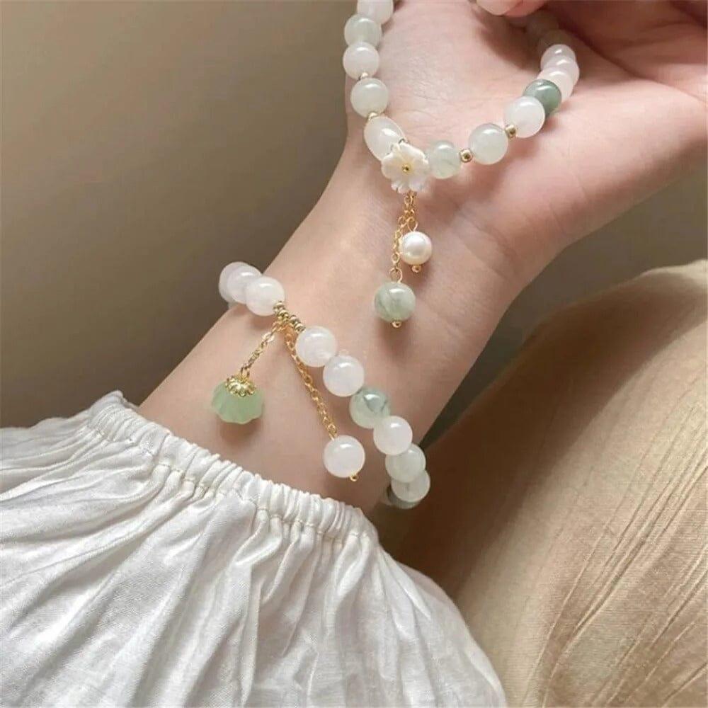 Bracciale di Pietre Naturali "Fioritura di Smeraldo"