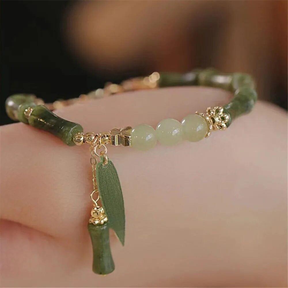 Bracciale di Giada Hetian "Oasi Verde di Bambù"