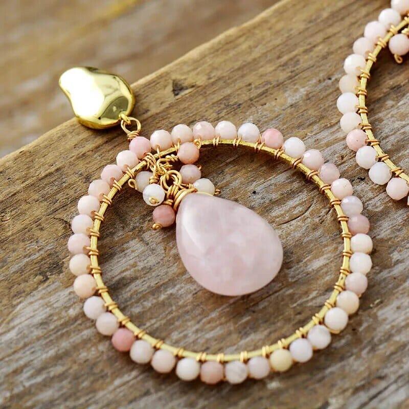 Orecchini in Amazzonite e Quarzo Rosa “Armonia d'Amore”