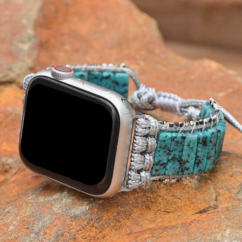 Cinturino "Serenità Blu" per Apple Watch in Pietra di Sesamo