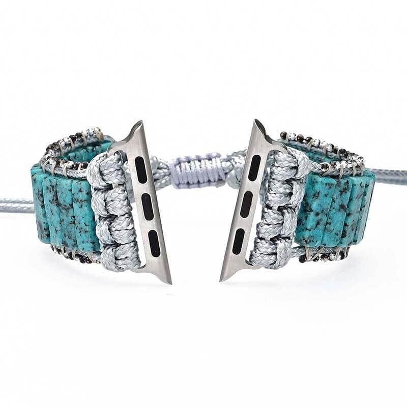 Cinturino "Serenità Blu" per Apple Watch in Pietra di Sesamo