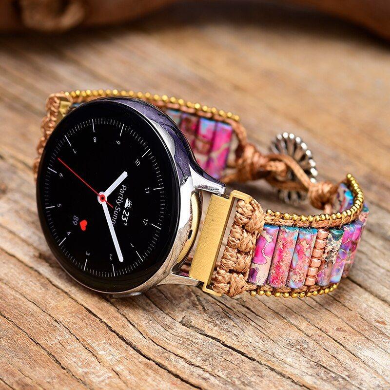 Cinturino per Orologio Samsung "Dea del Crepuscolo" con Pietra Imperatore e Diaspro