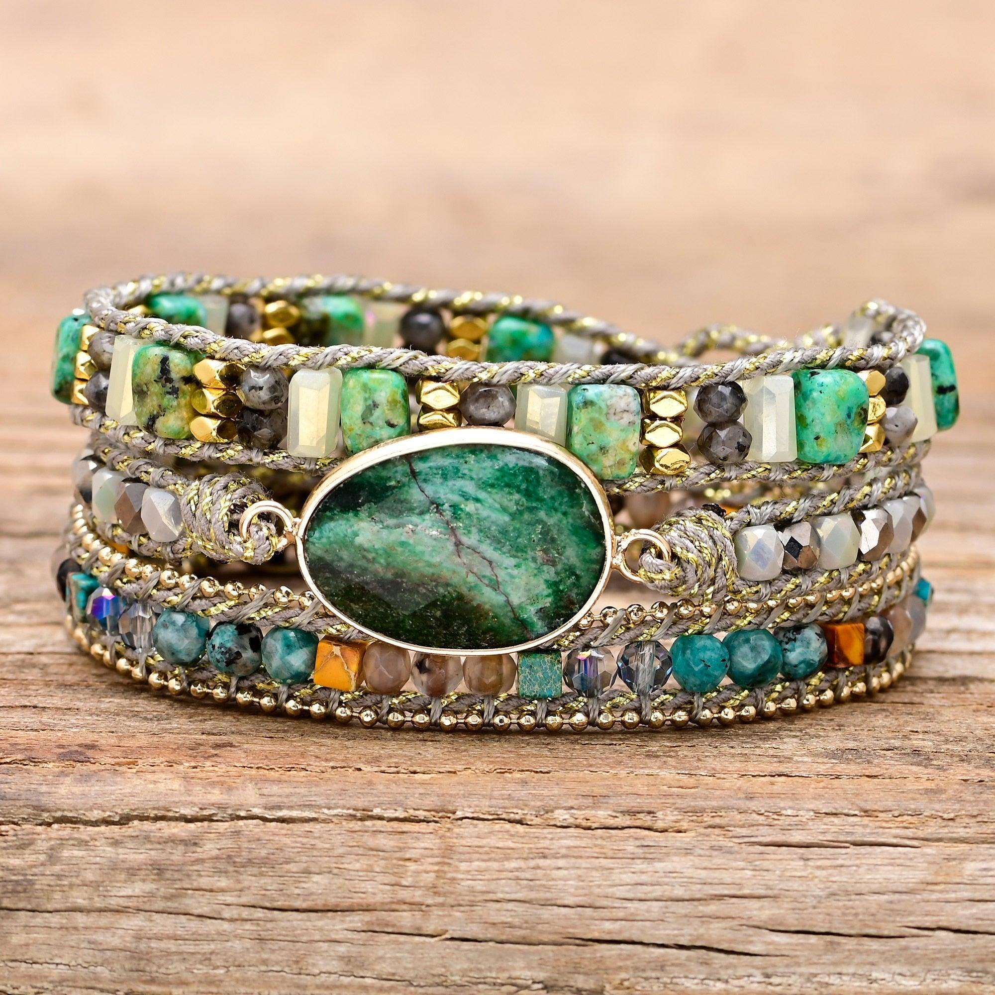 Bracciale "Foresta Incantata" in Mica Verde