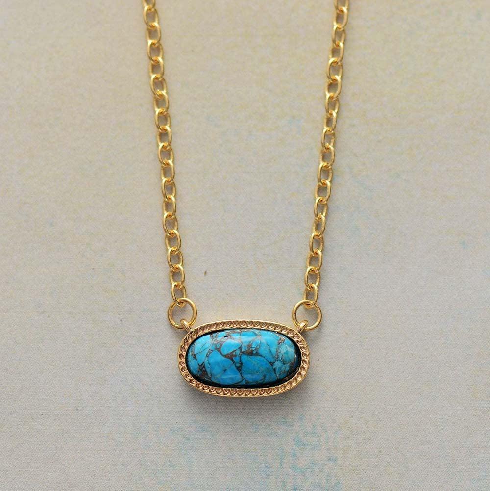 Collana "Elegante Turchese" con Pendente Ovale