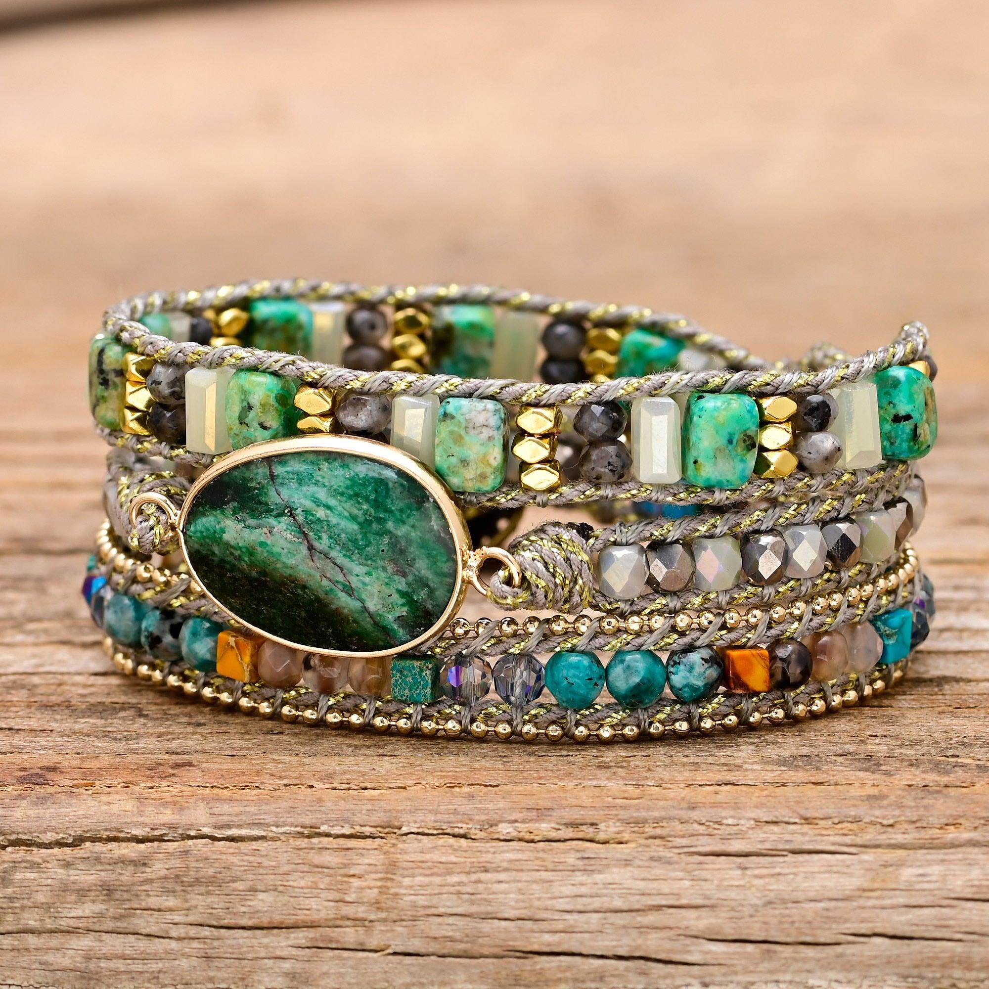 Bracciale "Foresta Incantata" in Mica Verde