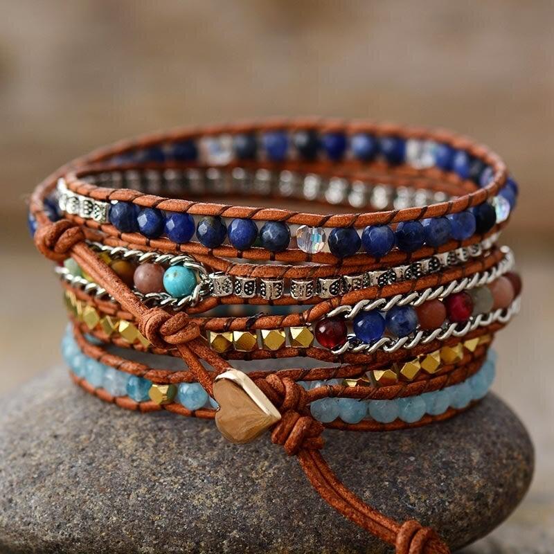 Braccialetto Vintage "Spirito Multistrato" con Sodalite